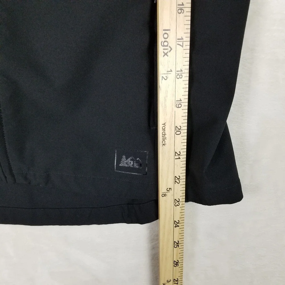REI Softshell Jacket Womens Small Black Full Zip Stretch Hiking Activewear